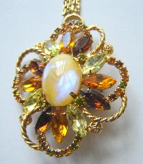 Yellow Navettes Multi-Color/Shaded Pendant