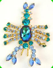 Blue Navettes Multi-Color/Shaded Brooch