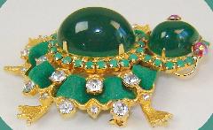 Green Cabochons Brooch