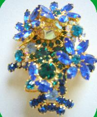 Blue Navettes Brooch