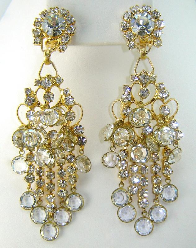 Front view of Clear Chatons Only Earrings Clip