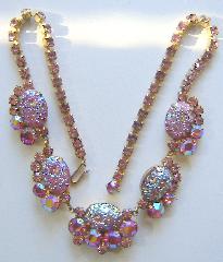 Pink Cabochons Molded/Cut Necklace