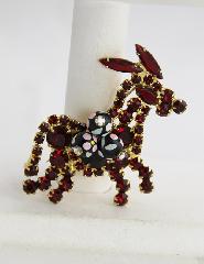 Red Navettes Brooch