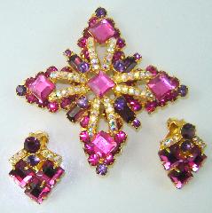 Pink Square Brooch