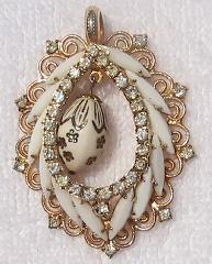 White (chalk Or Milk) Navettes Pendant