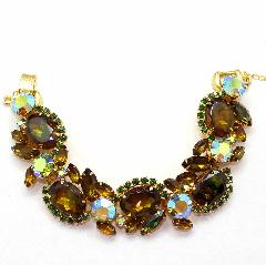 Topaz Oval Multi-Color/Shaded Bracelet 5 Link