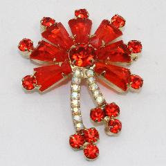 Orange Keystones Brooch