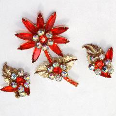 Orange Navettes Brooch