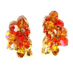 Orange Chatons Only Earrings Clip