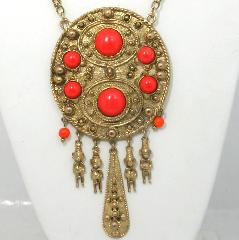 Orange Cabochons Plastic Pendant
