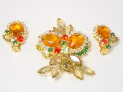 Yellow Oval Brooch