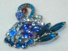 Blue Pear Brooch