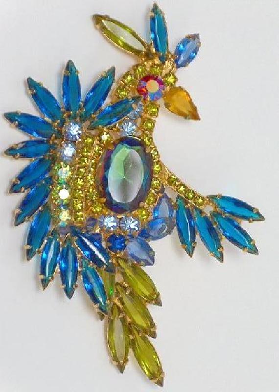 Front view of Multiple Colors Navettes Multi-Color/Shaded Brooch
