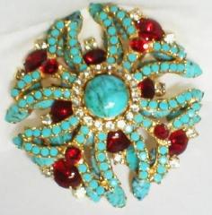 Turquoise Cabochons Brooch