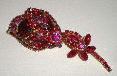 Red Navettes Rivoli/Margarita Brooch