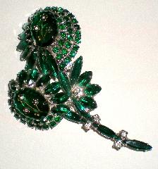 Green Cabochons Molded/Cut Brooch
