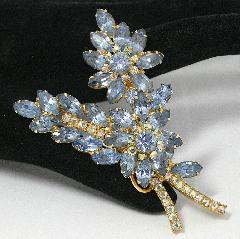 Blue Navettes Brooch