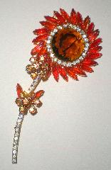 Orange Dentelle Brooch