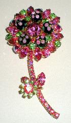 Pink Navettes Brooch