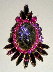Purple (cardinal) Cabochons Molded/Cut Pin Pendant