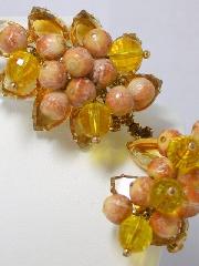 Topaz Pear Givre Brooch