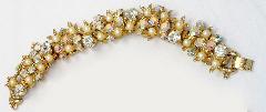 Clear Chatons Only Pearl Bracelet 5 Link