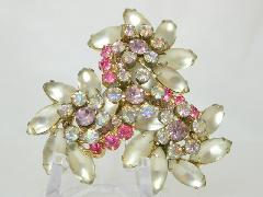 Clear Navettes Frosted Brooch