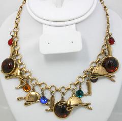 Multiple Colors Cabochons Necklace
