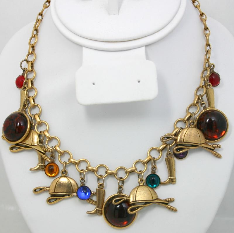 Front view of Multiple Colors Cabochons Necklace