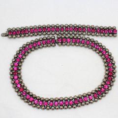 Pink Chatons Only Bracelet Flat Push In