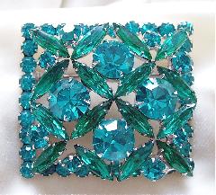 Green Navettes Brooch
