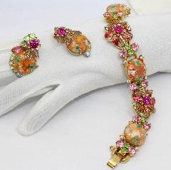 Pastel Cabochons Painted (hand/Transfer) Bracelet 5 Link