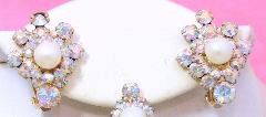 AB Chatons Only Pearl Earrings Clip