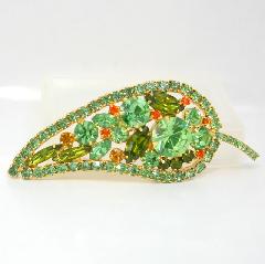 Green Navettes Brooch
