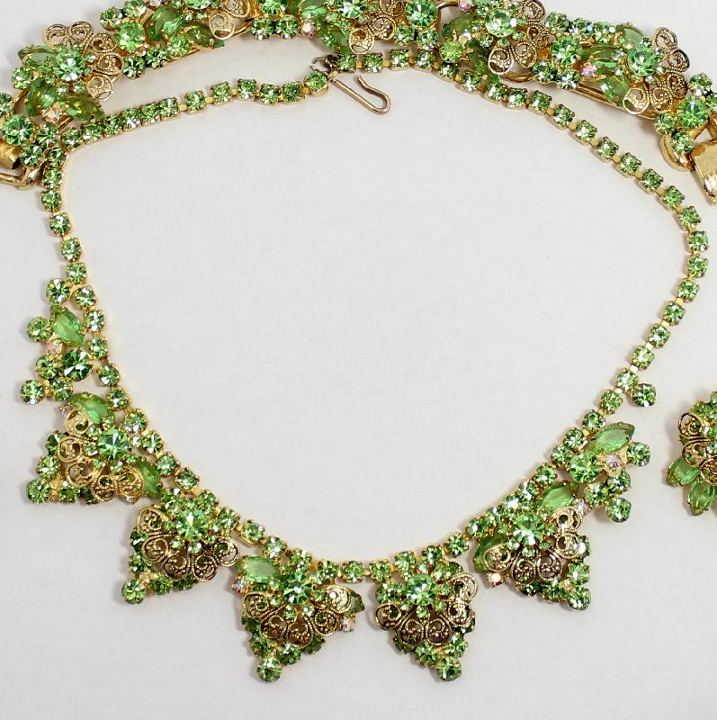Front view of Green Navettes Necklace