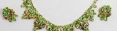 Green Navettes Earrings Clip