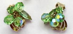 Green Navettes Earrings Clip