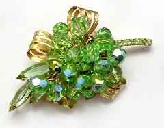 Green Navettes Brooch