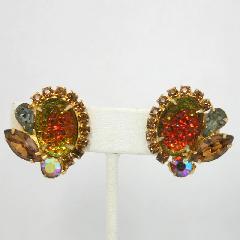 Topaz Cabochons Molded/Cut Earrings Clip