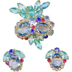 Blue Oval Brooch