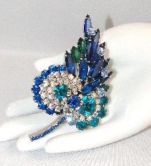 Blue Navettes Brooch