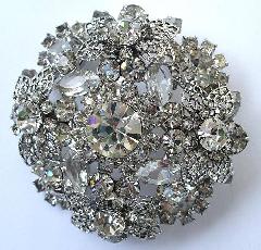 Clear Navettes Brooch