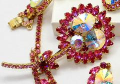 Pink Oval Rivoli/Margarita Brooch