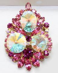 Pink Oval Rivoli/Margarita Pin Pendant