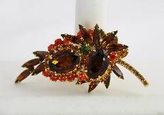 Fall Oval Multi-Color/Shaded Brooch