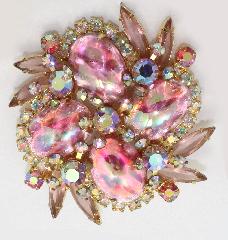 Pink Cabochons Multi-Color/Shaded Brooch