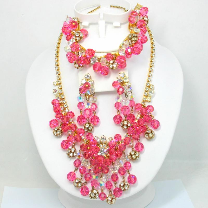 Front view of Pink Chatons Only Bracelet 5 Link