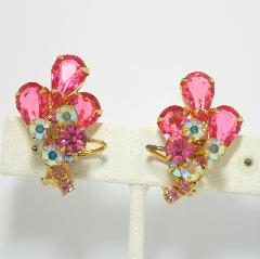 Pink Pear Earrings Clip