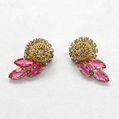 Pink Navettes Earrings Clip