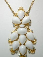 White (chalk Or Milk) Cabochons Plastic Pendant